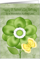 Birthday on St Patrick’s Day to Aunt in Law with a Green Flower card