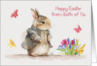 Easter from Both of Us with an Adorable Bunny and Beautiful Flowers card