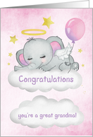 Congratulations on Becoming a Great Grandma to Great Granddaughter card