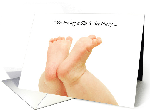 Sip & See Party Invitation with Sweet Little Baby Feet card (1767382)