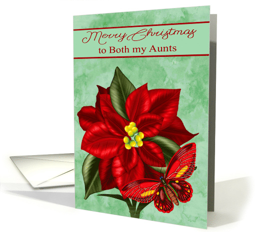 Christmas to Both Aunts with a Beautiful Poinsettia and a... (1781490)