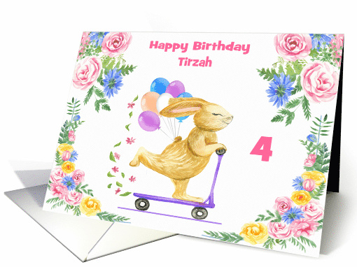 Birthday Custom Name and Age with a Rabbit Riding a... (1789062)