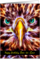 Son-in-Law Birthday Sea Eagle Fractal Wire Flames card