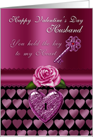 Husband Valentine’s Day With Key To My Heart Design card