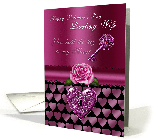 Wife Valentine's Day With Key To My Heart Design card (1353082)