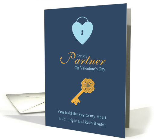 Partner Stylish Valentine With Key And Heart Design card (1353146)