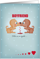 Boyfriend Valentine’s Day Kissing Dogs And Hearts card