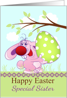 Sister Easter Bunny With Giant Egg card
