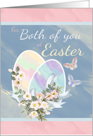 For Both of You - Watercolour Easter Eggs Butterflies And Flowers card
