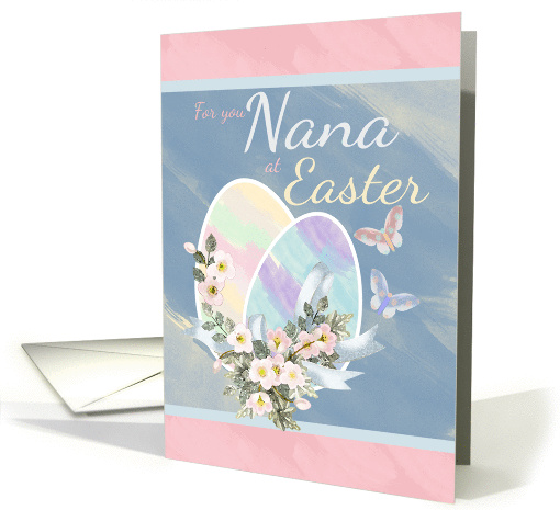 Nana - Watercolour Easter Eggs Butterflies And Flowers card (1357672)