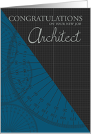 Architect - New Job - Stylish With Graph Paper And Protractor Lines card