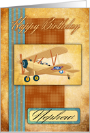 Nephew Biplane Aviation Pilot - Hand Made Effect card