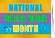 National Social Work Month - Multi Coloured Building Block Design card