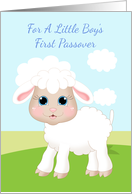 Baby Boy’s First Passover With Little Lamb card