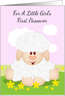 Baby Girl’s First Passover With Little Lamb card