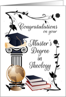 Master’s Degree In Theology Congratulations With Mortar Board card