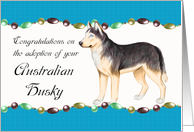 Congratulations Australian Husky Black And Tan Dog - Adoption card