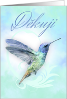 Thank You In Czech - Watercolor Hummingbird Print With Delicate Tones card