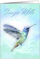 Thank You In Italian - Watercolor Hummingbird Print card