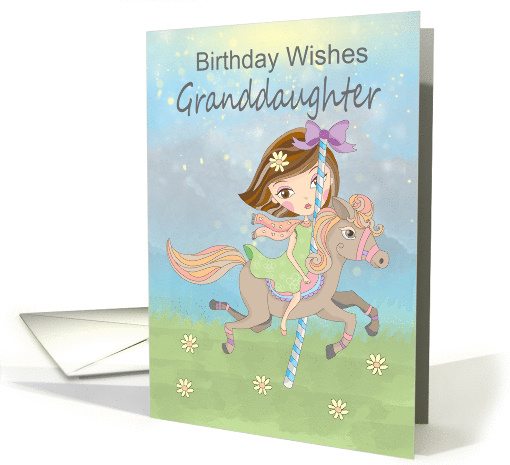 Granddaughter Birthday With A Girl Riding A Carousel Horse card
