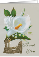 Thank You Sympathy , Loss of Military Persons with Lily and boots card