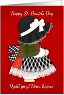 St. David’s Day Welsh Lady In Traditional Costume card