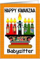 Babysitter, Kwanzaa Candles And Assorted Females card