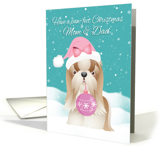 Mom & Dad Shih Tzu Dog Christmas card (1400016)