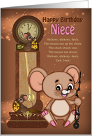 Niece, Hickory Dickory Dock Mouse And Clock card