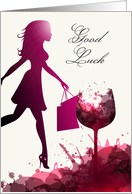 Black Friday Shopping Good Luck With Female and Wine card