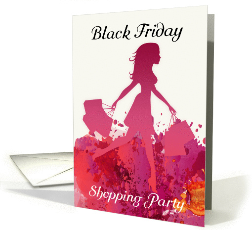 Black Friday Shopping Invitations With Shopping Female card (1410056)