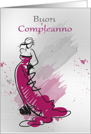 Italian Birthday Greeting With Female In A Stylish Dress card