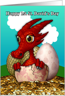 1st Saint David’s Day With Newly Hatched Welsh Dragon And Eggs card