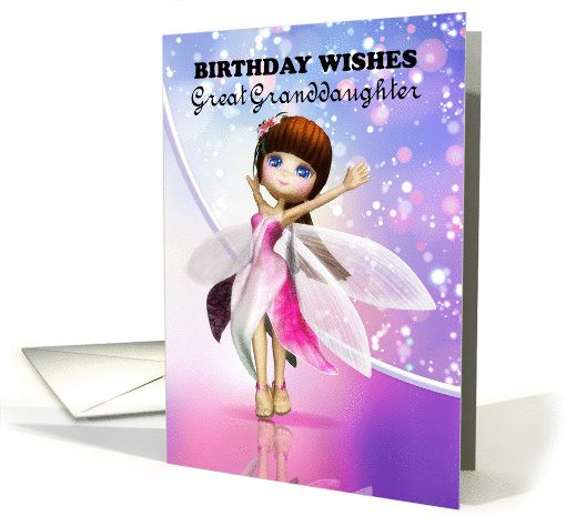 Great Granddaughter, Happy Birthday cute fairy dancing card (1428474)