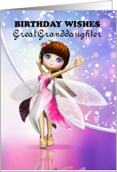 Great Granddaughter, Happy Birthday cute fairy dancing card