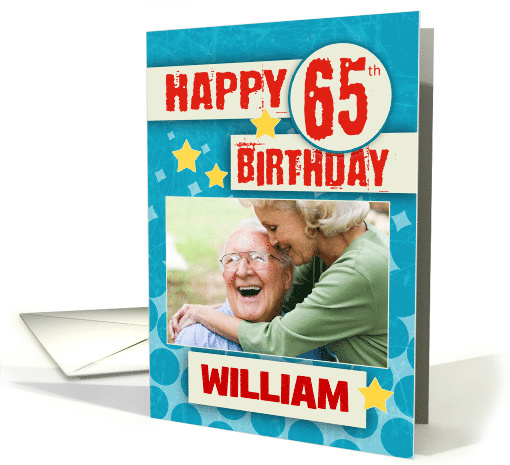 65th Birthday With Stylish Effects - Your Picture Here card (1428722)