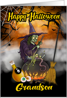 Grandson Happy Halloween , witch Halloween Greeting card