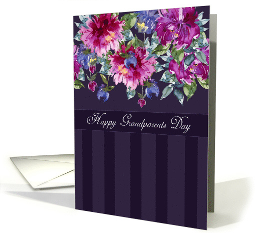 Grandparents Day Card, Modern With Watercolor Flowers card (1536140)