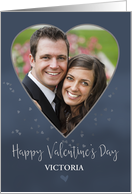 Valentine,s day card, your photograph here, Stylish Blue card