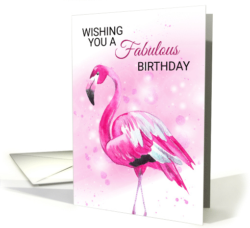 Flamingo Fabulous Birthday Wishes card (1704408)