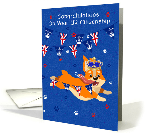 Congratulations on your UK Citizenship With Corgi and Bunting card