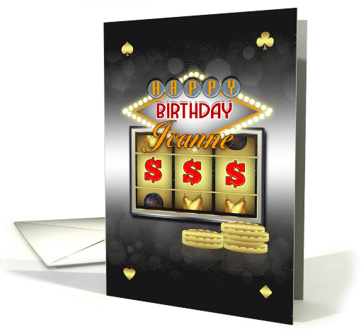 Birthday Greeting Casino Theme With Slots And Coins card (1731136)