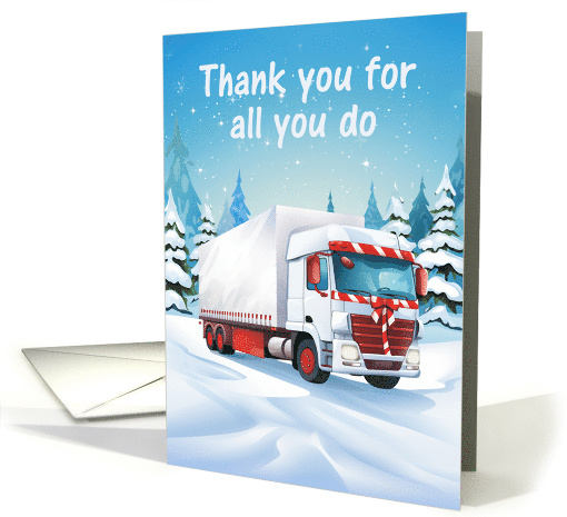 Thank you for all you do Christmas White Truck with Red... (1804802)