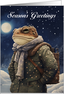 Season’s Greetings Vintage Style Winter Toad card