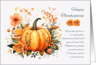 Thanksgiving Pumpkin Leaves and Little Poem card