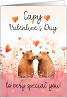 Valentine’s Day with Two Loving Capybara with a Play on Words card