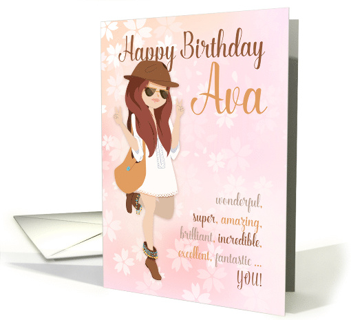Personalisable Teenager Birthday Card, Birthday Teen Boho style card