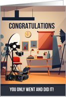 New Photography Studio Congratulations with Cartoon Photo Studio card