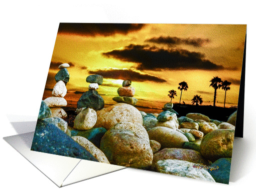 Sunset on the Beach, Blank Note Card, Just Because card (1415076)