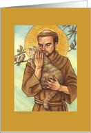 St Francis of Assisi with Cat Blank Note card